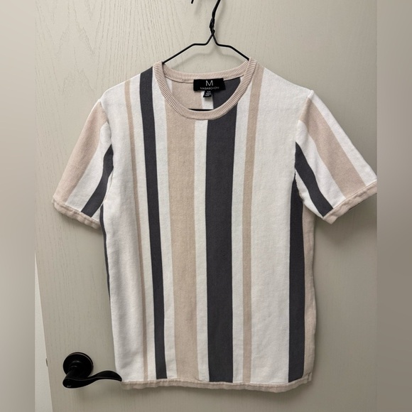 Magaschoni Other - Men's Magaschoni Vertical Tricolor Striped Top Size S Cotton Blend EUC